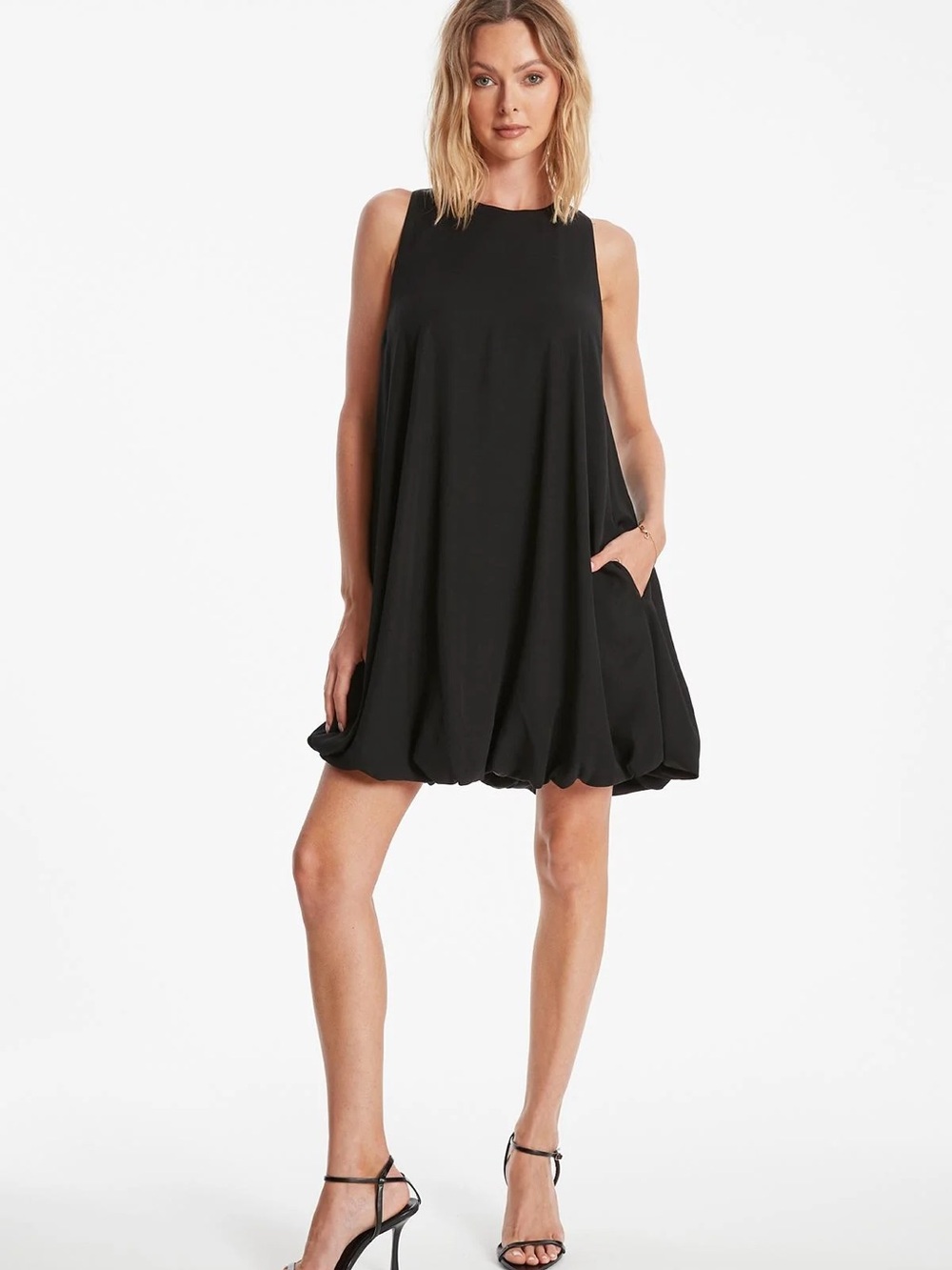 Romeo & Juliet Couture Black Bubble Hem Mini Dress